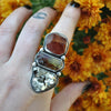 Size 9.25, Gemshow, Crystal Ring, Sterling and Fine Silver