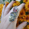 Size 9.25, Gemshow, Crystal Ring, Sterling and Fine Silver