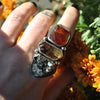 Size 9.25, Gemshow, Crystal Ring, Sterling and Fine Silver