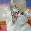 SIZE 6, Dreamscape, Opal/Bubblegum Tourmaline/Moonstone Ring, Sterling and Fine Silver
