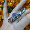 Size 7.25, Gemshow, Crystal Ring, Sterling and Fine Silver