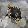 Size 11, Moon&Star Fortuna, Star Sapphire, Sterling and Fine Silver and Brass