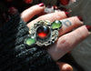 Size 8.25, Yuletide Comforts, Garnet & Gem Serpentine