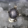 Size 8, Moon&Star Fortuna, Star Sapphire, Sterling and Fine Silver and Brass