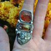 Size 9.25, Gemshow, Crystal Ring, Sterling and Fine Silver