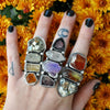 Size 7.25, Gemshow, Crystal Ring, Sterling and Fine Silver