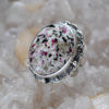Size 7 - Kakortokite Christmas Cake, Sterling and Fine Silver Ring
