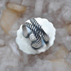 Size 7 - Kakortokite Christmas Cake, Sterling and Fine Silver Ring
