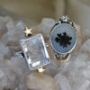Size 6, Moon&Star sets, White Sapphire & Moonstone