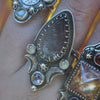 Size 8.5, Moon&Star deluxe SINGLE!, Hematite Quartz and Spinel and Prehnite, Sterling and Fine Silver and Brass
