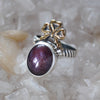 Size 9 - Star Ruby, Sterling and Fine Silver and Brass Ring