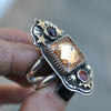 Size 10.25, Moon&Star deluxe SINGLE!, Citrine and Spinel, Sterling and Fine Silver and Brass