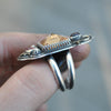 Size 10.25, Moon&Star deluxe SINGLE!, Citrine and Spinel, Sterling and Fine Silver and Brass