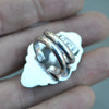 Size 5.25, Moon&Star deluxe SINGLE!, Smoky Quartz and Spinel, Sterling and Fine Silver and Brass
