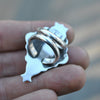 Size 5.25, Moon&Star deluxe SINGLE!, Helidor and Spinel, Sterling and Fine Silver and Brass