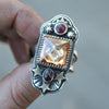 Size 10.25, Moon&Star deluxe SINGLE!, Citrine and Spinel, Sterling and Fine Silver and Brass