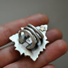 Size 5.25, Divination Ring, Citrine, Sterling and Fine Silver and Brass