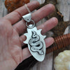 SALE! 25% Off, Pendant, Olivine Serpent Moon, Sterling Silver