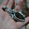 SALE! 25% Off, Pendant, Olivine Serpent Moon, Sterling Silver
