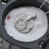 DISCOUNTED, Circle of Salt, Pendant, Superstions & Lore, White Sapphire