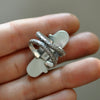 BLEMISHED, Size 9, Stargazing, Confetti Sunstone and Rhodochrosite, Sterling and Fine Silver