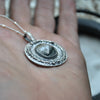 DISCOUNTED, Circle of Salt, Pendant, Superstions & Lore, White Sapphire