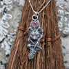 Pendant, Witch Familiar, "Witch Eye" Pink Tourmaline