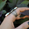 Size 9, Star Fire , Rhodochrosite and Golden Apatite, Sterling and Fine Silver
