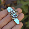 Size 9, Star Fire , Rhodochrosite and Golden Apatite, Sterling and Fine Silver