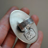 Size 9.5, HALLOWEEN EDITION, Monster Aventurine, Sterling and Fine Silver Ring