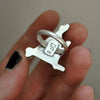 Size 7.75, October House, Candy Corn Ring, Sterling and Fine Silver