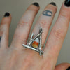 Size 7.75, October House, Candy Corn Ring, Sterling and Fine Silver