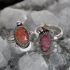 Size 7, Moon&Star sets, Confetti Sunstone and Friedelite, Sterling and Fine Silver