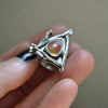 Size 6.5, October House, Candy Corn Ring, Sterling and Fine Silver