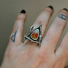 Size 6.5, October House, Candy Corn Ring, Sterling and Fine Silver