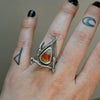 Size 6.5, October House, Candy Corn Ring, Sterling and Fine Silver