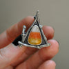 Size 8.75, October House, Candy Corn Ring, Sterling and Fine Silver