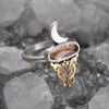 Size 11, Moon Empress, Natural Imperial Topaz, Sterling and Fine Silver and Brass