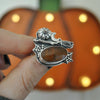 Size 9.5-9.75, Pumpkin Season! Ring Orange Garnet, Sterling Silver
