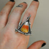 Size 8.75, October House, Candy Corn Ring, Sterling and Fine Silver