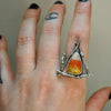 Size 8.75, October House, Candy Corn Ring, Sterling and Fine Silver