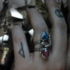 BLEMISHED, Size 6.5, Jewels of Fire & Water, Gemmy Rhodonite and Gemmy Apatite, Sterling and Fine Silver