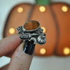 Size 9.5-9.75, Pumpkin Season! Ring Orange Garnet, Sterling Silver