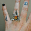 Size 5.75, October House, Candy Corn Ring, Sterling and Fine Silver