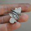 BLEMISHED, Size 6.5, Jewels of Fire & Water, Gemmy Rhodonite and Gemmy Apatite, Sterling and Fine Silver