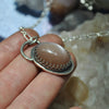 SALE! Dream Amulet, Moonstone, Sterling and Fine Silver