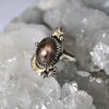 Size 6, Moon&Star Fortuna, Star Sapphire, Sterling and Fine Silver and Brass