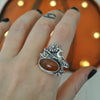 Size 9.5-9.75, Pumpkin Season! Ring Orange Garnet, Sterling Silver