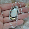 PENDANT Dreamscape, Huge Opal, Sterling and Fine Silver and Brass