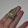 Size 5.25, Divination Ring, Citrine, Sterling and Fine Silver and Brass